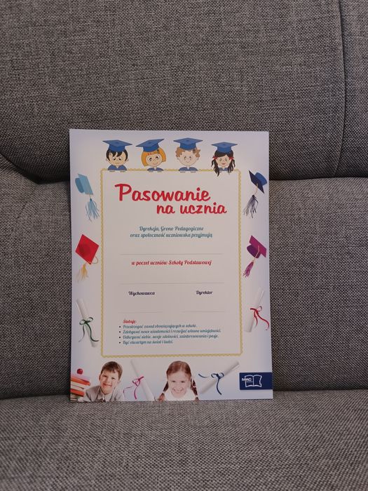 Dyplomy 20szt, na pasowanie uczniów klasy pierwszej, nowe