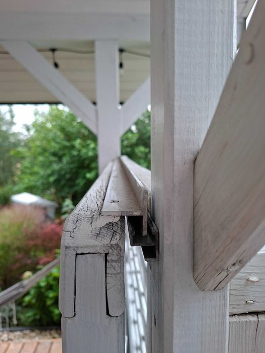 Zabudowa drewniana ściany altany, pergola, płotek