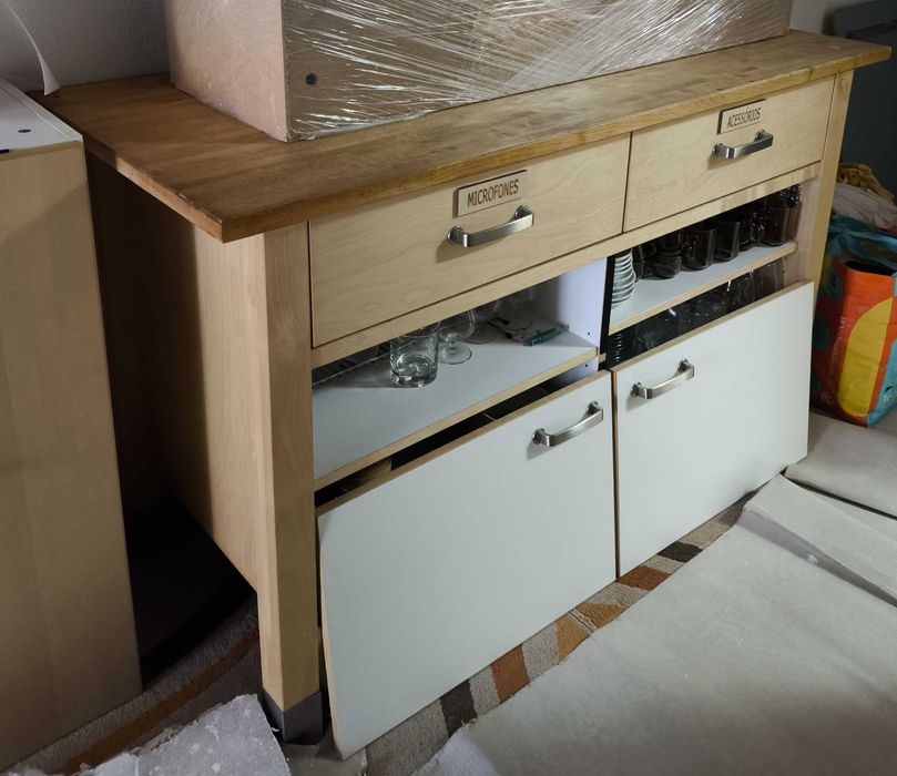 Bancada de cozinha tampo madeira IKEA 150x50x97 cm