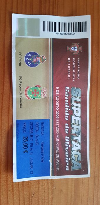 Bilhetes de futebol colecionáveis do Porto, Milan, seleção de Portugal