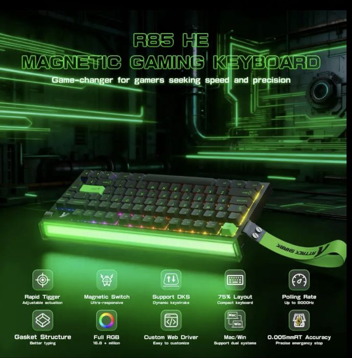 Магнітка клавіатура Attack shark r85 he НОВА