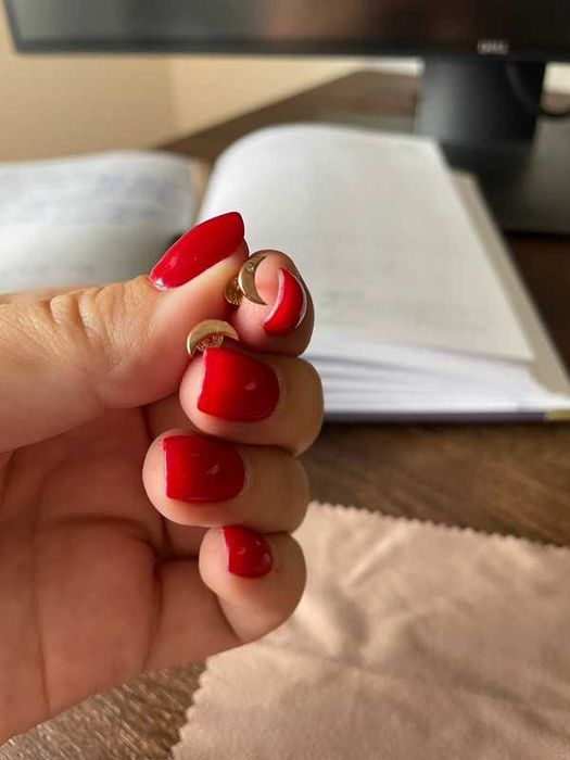 Złote kolczyki księżyce wkrętki próba 585