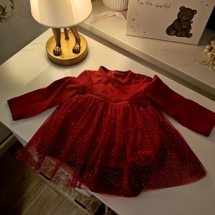 Sukienka czerwona niemowlęca 56-62