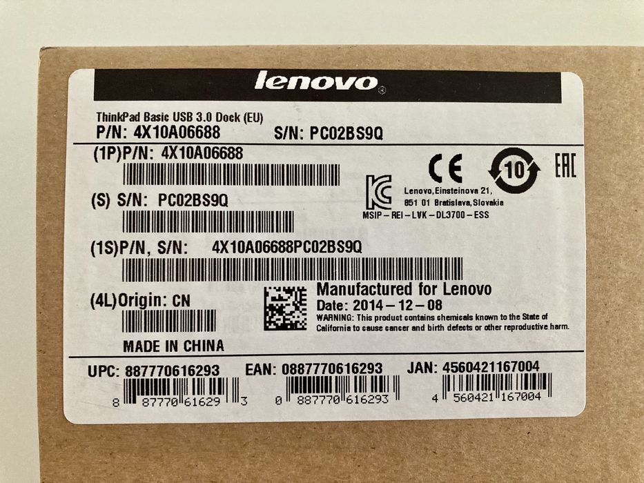Stacja dokująca Lenovo ThinkPad Basic USB 3.0 Dock EU