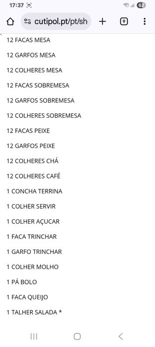 Faqueiro 130 peças Cutipol Athena