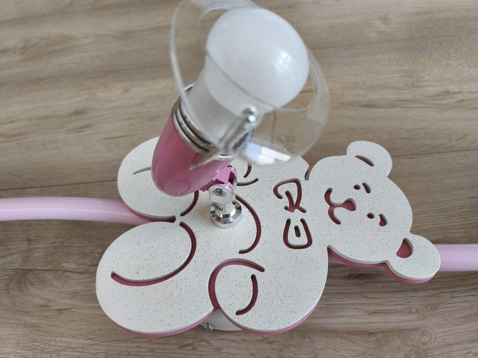 Lampa do pokoju dziecięcego Miś/serduszko/róż