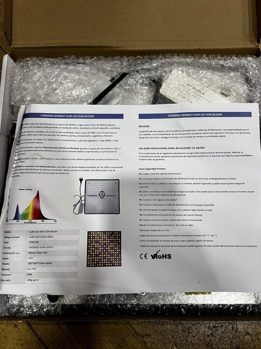 Led cultivo Farming Monkey Slim LED 35W BLOOM - NOVO