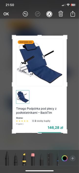 Podpórka po plecy.