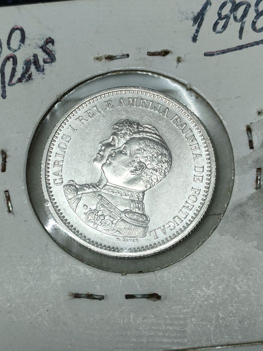 Moeda 200 Reis 1898 Prata