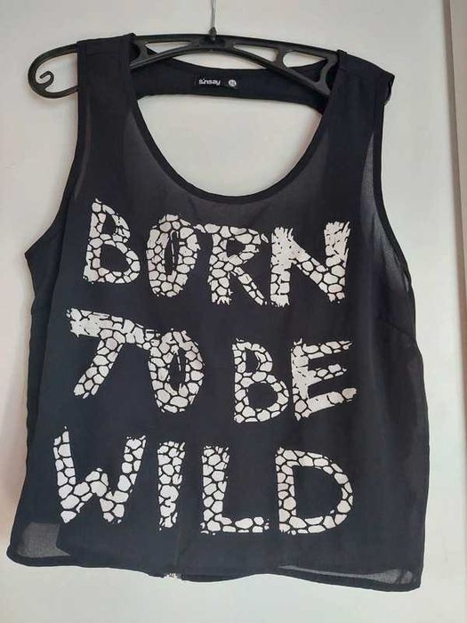 Czarna bluzka mgiełka Sinsay M