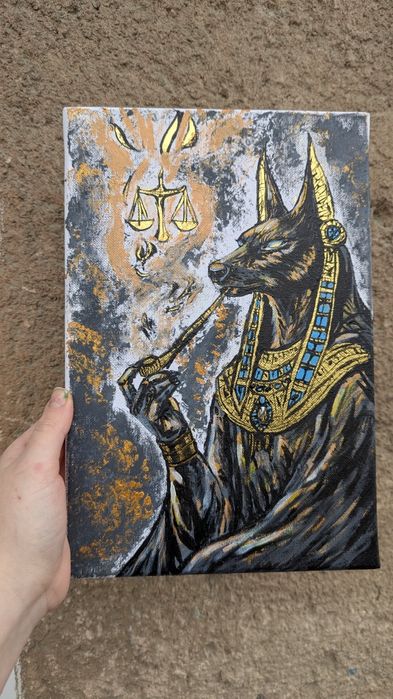 Картина Анубіс, що курить