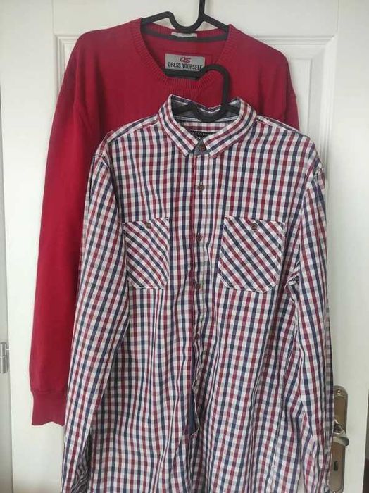 Czerwony bawełniany sweterek męski - L/XL - j. H&M, Zara, Reserved