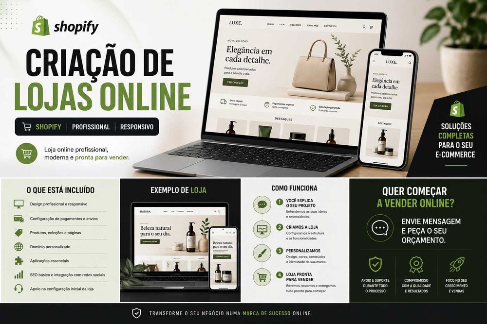 Loja Online Shopify Profissional para o Seu Negócio