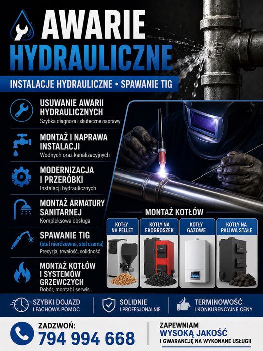 Uslugi hydraulicze/spawalnicze