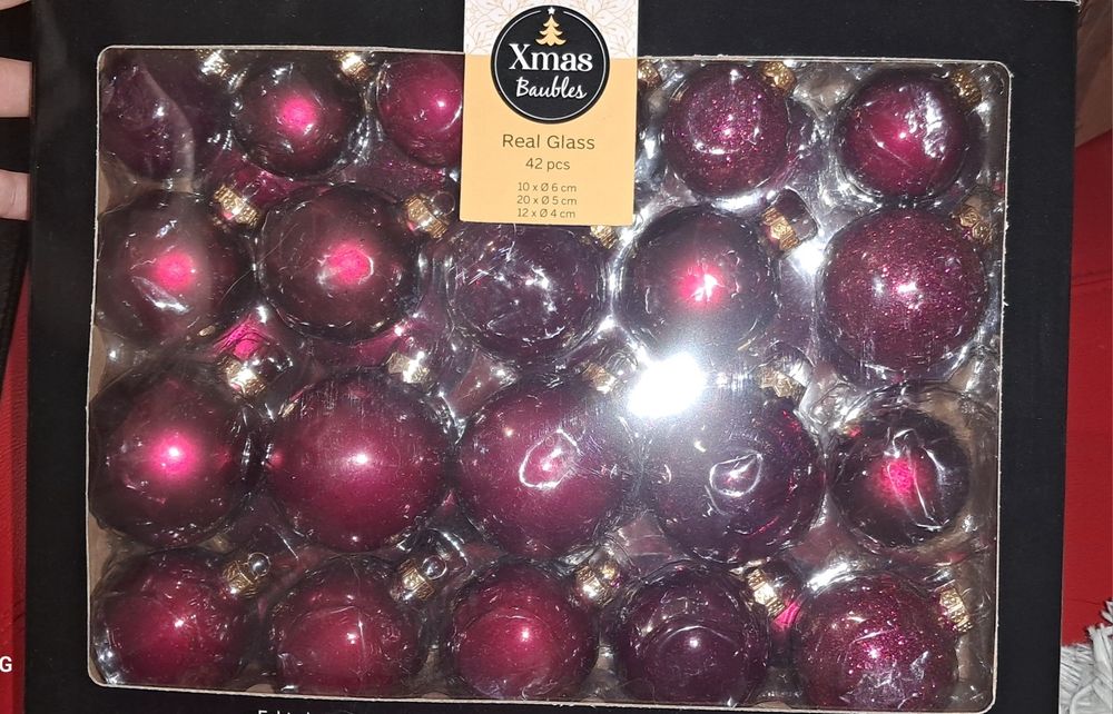 Bombki choinkowe ciemny róż