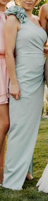 Sukienka dluga w turkusowym kolorze