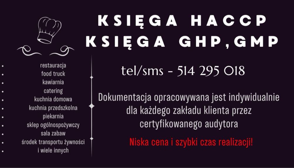 Księga HACCP, księga GHP, GMP