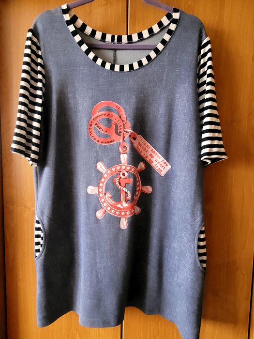 Bluzka w stylu marynarskim L/ XL