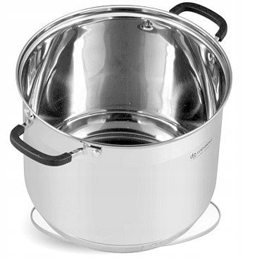 garnek stalowy miarka stalowo-silikonowe uchwyty śr.26cm / 11l edenber