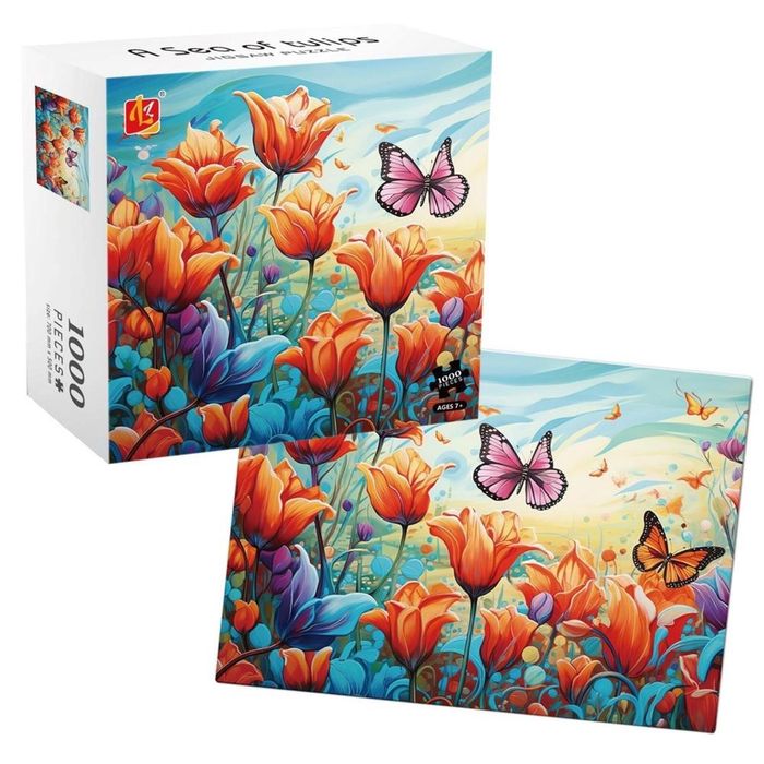 Puzzle 1000 Tulipany pudełko,200x60 mm