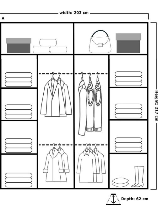 Guarda roupas - Portas duplas slide