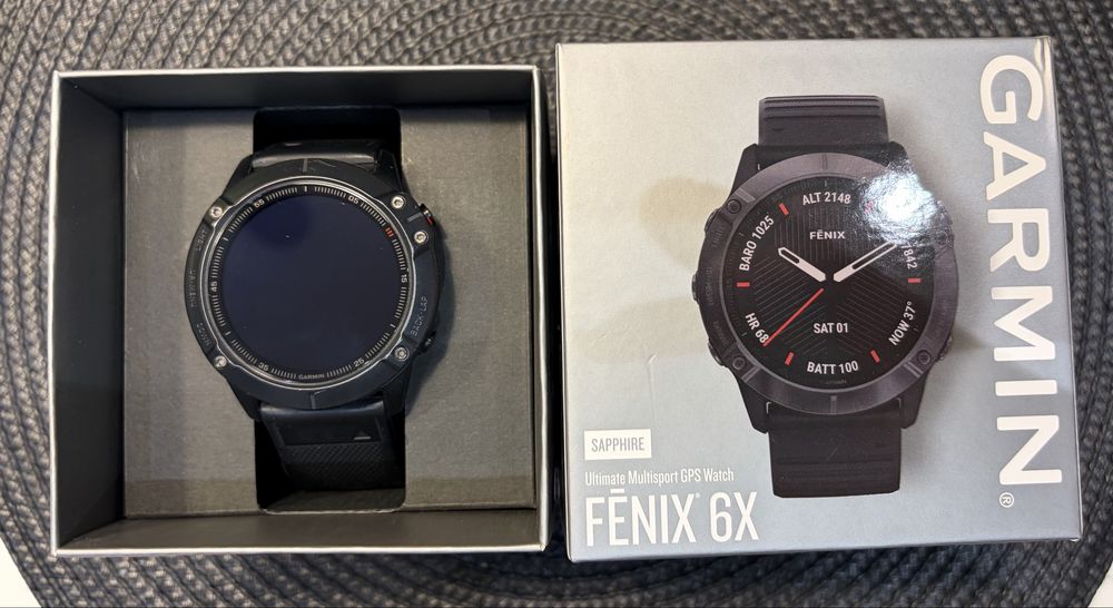Garmin Fenix 6X Sapphire - Komplet, Szkło Szafirowe