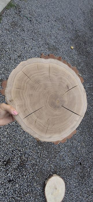 Dębowa podkładka ozdobna, srednica 34 cm