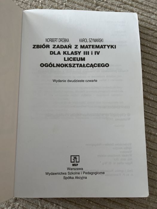 Zbiór zadań z matematyki