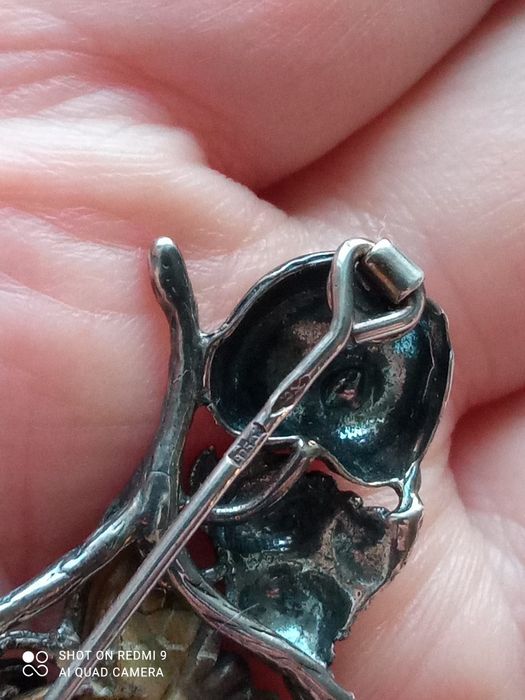 Broszka srebrna autorska sygnowana