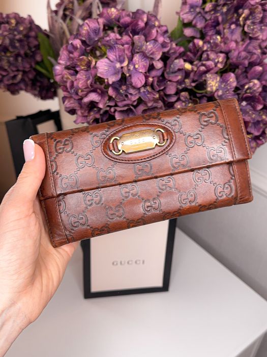 Portfel Gucci Vintage brązowy Guccissima unikat wallet