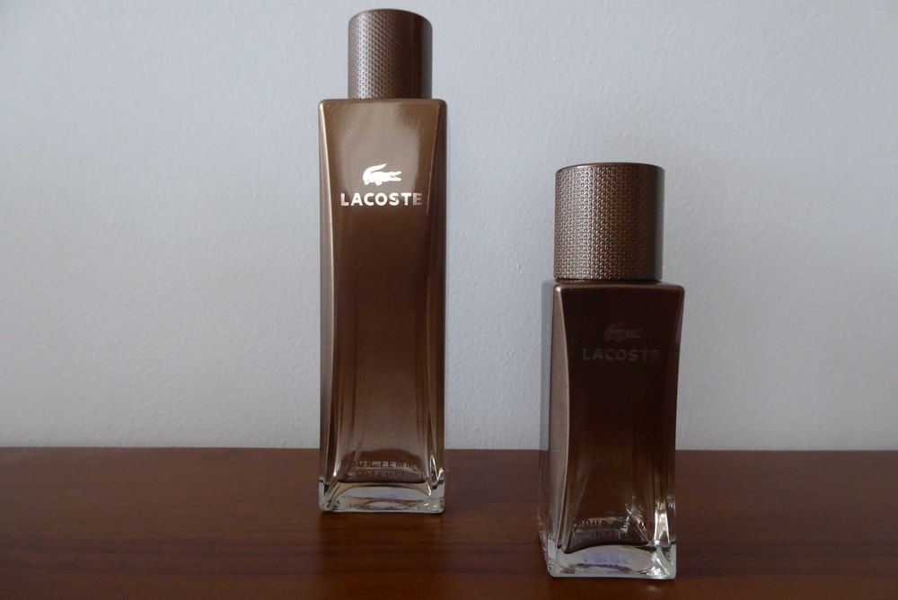 Puste flakony po LACOSTE Pour Femme Intense EDP 90 oraz 30 ml UNIKATY