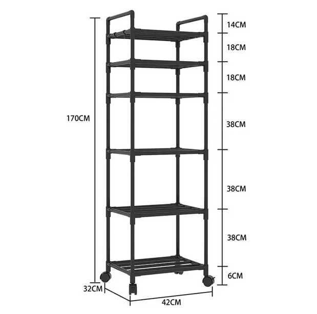 Металевий кухонний стелаж на колесах Органайзер для кухні Полка