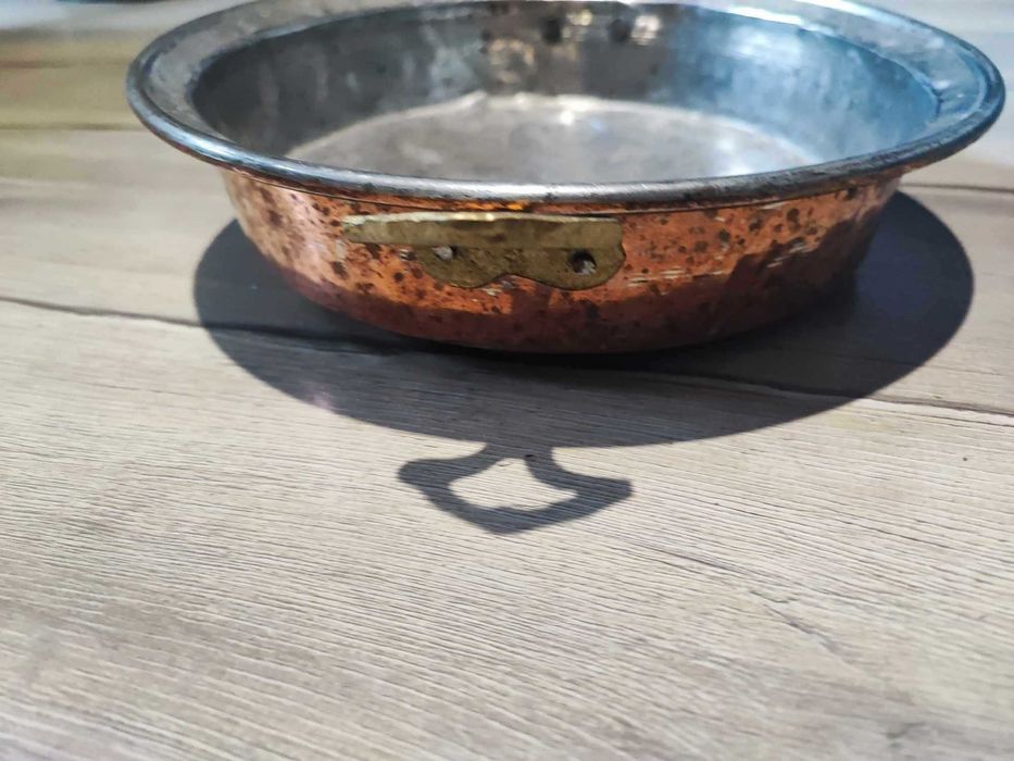 Przedwojenna miedziana patelnia,garnek