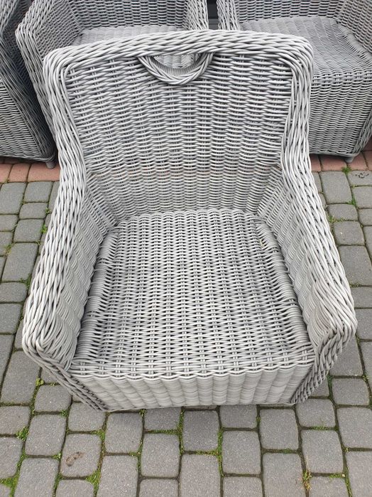 Masywne krzesła ogrodowe z technorattanu 8 sztuk