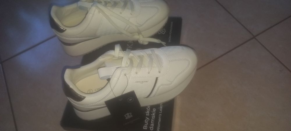 Nowe białe sneakersy damskie 37 buty adidasy