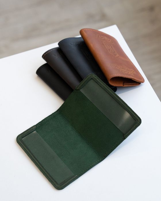 Шкіряна обкладинка на військовий квиток. Обложка на военный билет.