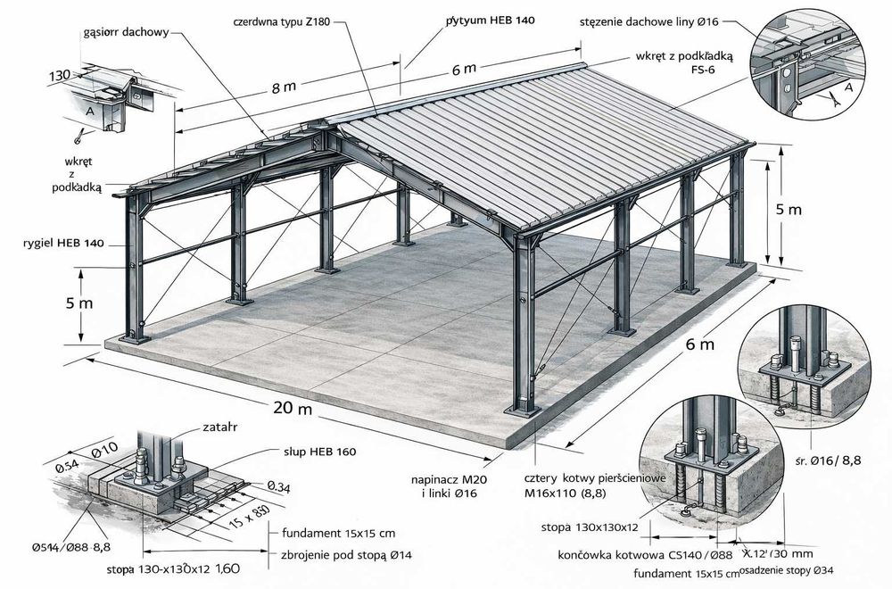 Hala Stalowa,  Magazynowa , Warsztaty, Budynki Inwentarskie