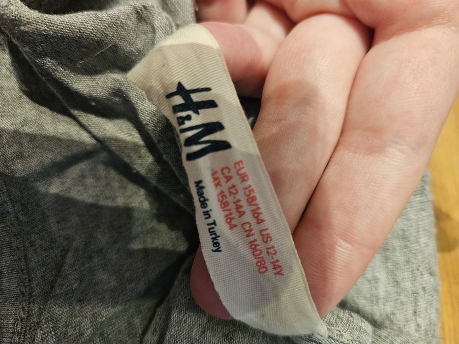 Szara tunika serce H&M 158/164