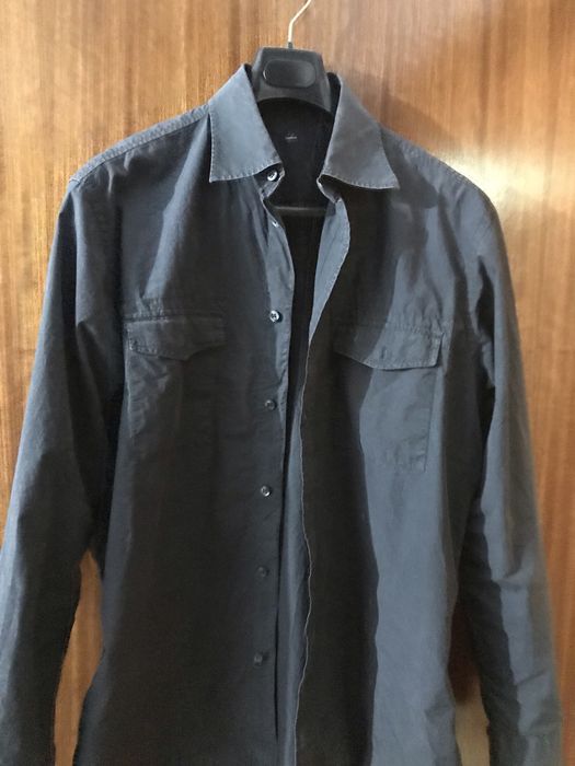 Camisa desportiva Zegna Sports preta desbotada