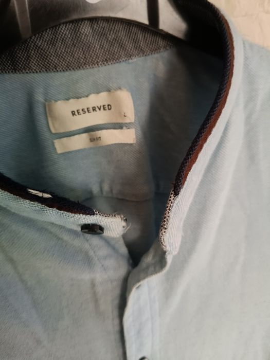 Błękitna koszula męska Reserved slim fit długi rękaw stan jak na zdjęc