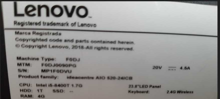 Computador LENOVO IdeaCentre 520-24ICB