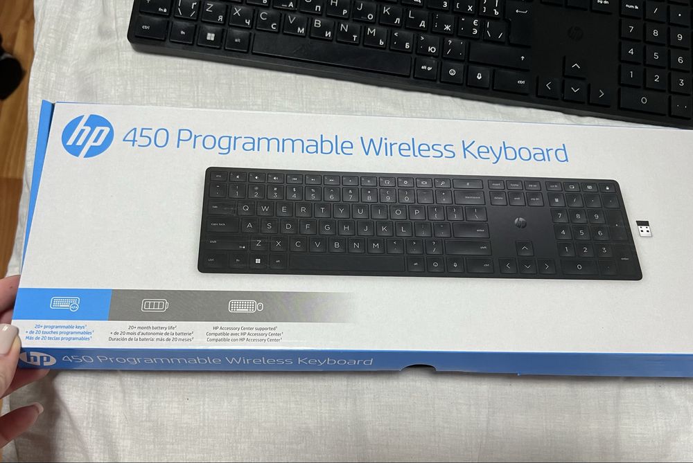 Клавіатура бездротова HP 455 Programmable клавиатура безпроводная