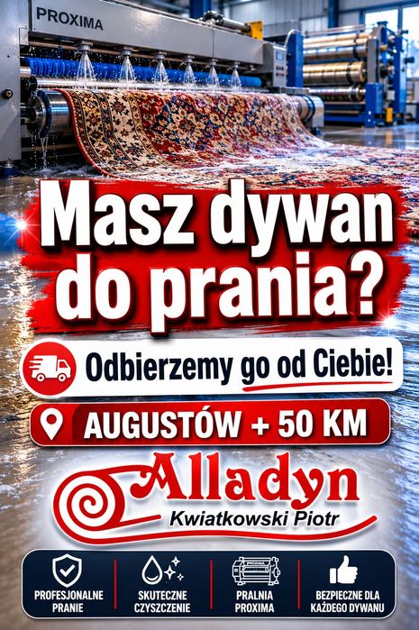 Pranie dywanów Augustów Suwałki Dąbrowa białostocka