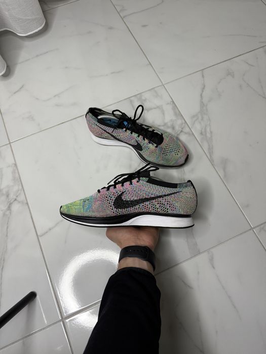 Nike Flyknit Racer Multicolor/Rainbow mens shoes
