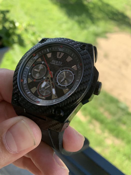 Powystawowy Zegarek Guess W1048G2 Carbon/Red/Gumowy Pasek/Gw/Wys!