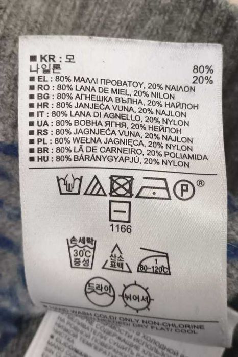 Мужской свитер GAP из шерсти ягненка и нейлона, синий/серый,  размер L