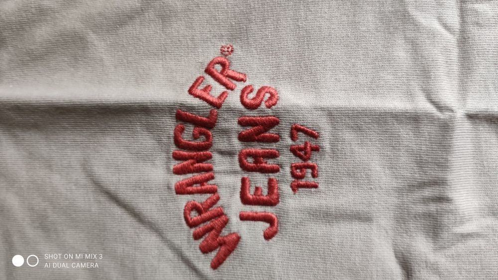 Wrangler jasnobrązowy kawa z mlekiem t-shirt rozm L