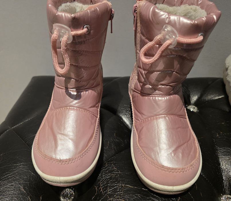 Buty zimowe dziewczęce rozmiar 31 traperki, śniegowce laczki