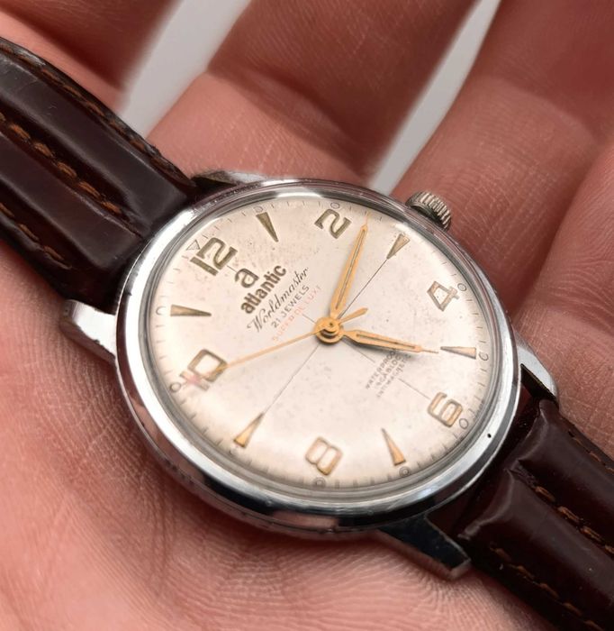Stary zegarek Atlantic Worldmaster Super De Luxe, kolekcja, lata 50/60