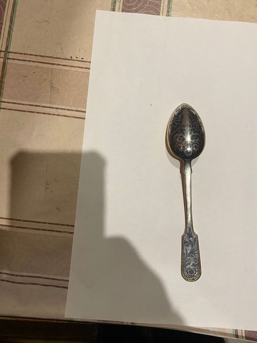 Срібна столова ложка довоєнного виробництва « Северная чернь «